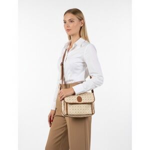 POLLINI LEATHER BROWN TAN BAG VINTAGE CROSSBODY BAG MEDIUM  BAG